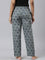 Women Printed Blue Cotton Woven Lounge Pants