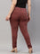 Women Solid Dark Rust Super Stretch Jeggings