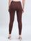Brown Cotton Stretch Ankle Length Leggings