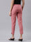 Women Solid Dusty Rose Cotton Pencil Pant