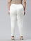 Women Solid White Mid Rise Shiny Pants