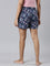 Women Printed Blue Cotton Knit Lounge Shorts