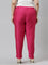 Women Young Fuchsia Solid Mid Rise Metallic Pants