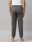 Women Striped Grey Linen Mid Rise Pencil Pants