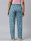 Women Printed Blue Mid Rise Woven Viscose Lounge Pants