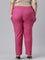 Women Solid Dark Rose Comfort Fit Cotton Pants