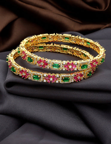 Zircon Gold Polish Bangles ZBGL10959