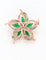 Zircon Green Stone Flower Saree Pin