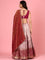 Magenta silk embroidered Three piece ghagra set