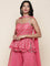 Ghajari georgette peplum and palazzo three piece set