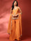 Burnt orange hand embroidered three piece palazzo set