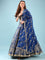 Blue Silk Hand Embroidery Ghagra Set