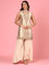 Beige Banaras short kurta and palazoo Three piece set