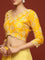 Lemon Silk Saree With Stone Work Readymade Blouse