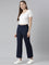 Women Solid Navy Ponte Wide Leg Pants