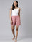 Women Printed Medium Pink Viscose Mid Rise Lounge Shorts