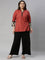 Women Solid Black Viscose Mid Rise Knit Palazzos