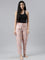 Women Printed Light Pink Woven Viscose Lounge Pants