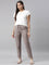 Women Solid Ebony Grey Comfort Fit Cotton Pants