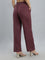 Wine Linen Cargo Pants