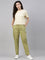 Women Solid Pista Green Comfort Fit Cotton Pants