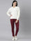 Women Solid Maroon Mid Rise Ultra Warm Jeggings