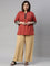 Women Solid Wheat Viscose Mid Rise Knit Palazzos