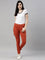 Women Solid Rust Super Stretch Jeggings