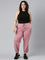 Women Solid Mauve Mid Rise Casual Joggers