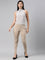 Women Solid Beige Stretch Ponte Pants