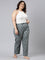 Women Printed Blue Cotton Woven Lounge Pants