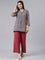 Women Solid Rusty Pink Viscose Mid Rise Knit Palazzos