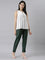 Women Bottle Green Solid Mid Rise Metallic Pants