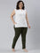 Women Solid Dark Olive Cotton Mid Rise Kurti Pants