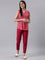 Women Solid Fuchsia Cotton Pencil Pant