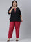 Women Solid Fuchsia Cotton Pencil Pant