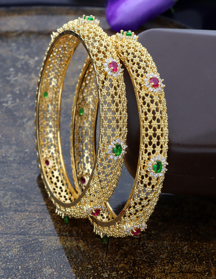 Designer Zircon Gold Plated Bangles ZBGL10951