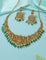 Designer Zirconia Royal Eemerald Beads Kempu Necklace Set