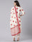 Cream cotton printed three piece set