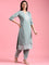 Aqua Modal Silk Embroidery Three Piece Suit Set
