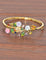 Designer Zirconia Gold Polish Floral Bracelet