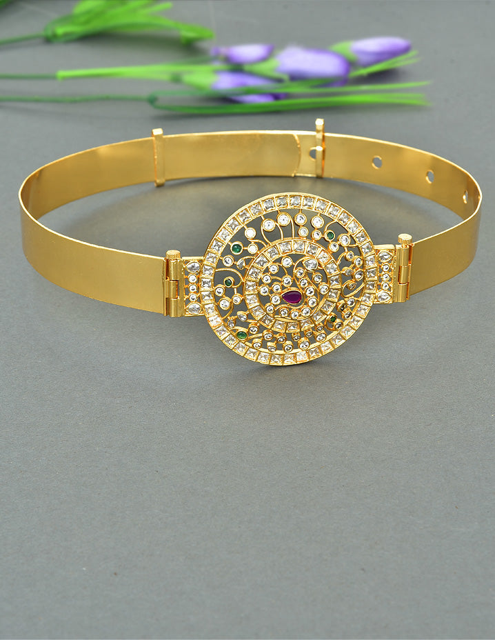 Designer Gold Polish Zirconia Baby Belt Vaddanam