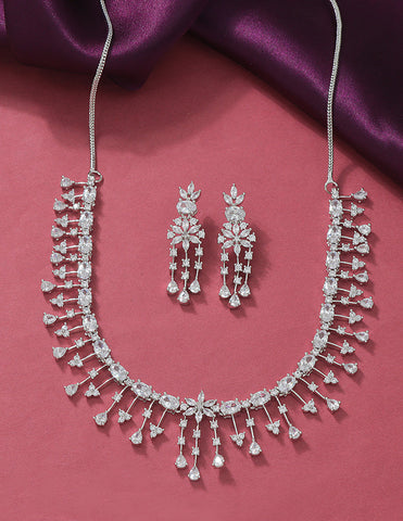 Designer Zirconia Crystal Elegance Necklace Set