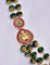 Designer 3-Lines Ruby Cut Beads Mala With Lakshmi Devi Side pendent