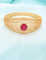 Designer Zirconia Gold Polish Ruby Bracelet