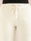 Cream Cotton Poly Stretch Cuffed Joggers