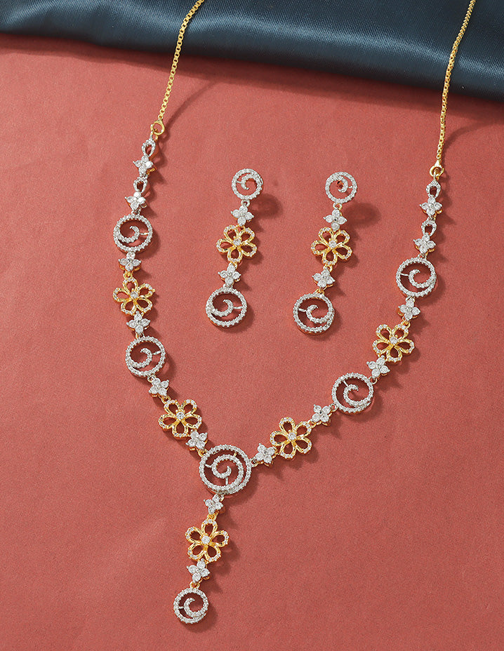 Designer GJ Polish Zirconia Necklace Set