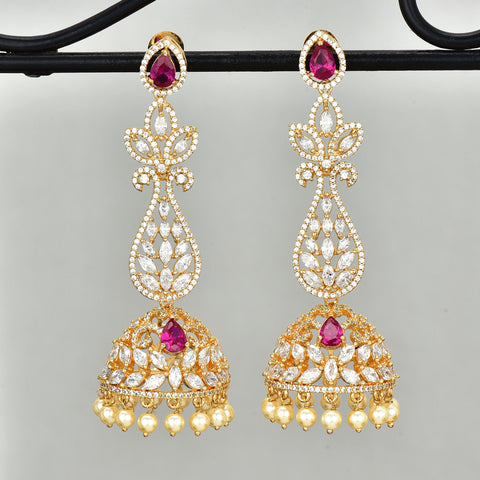 Designer Zirconia Jhumka Earrings