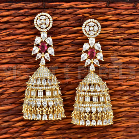 Zirconia Jhumka Earrings 90367