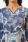 Blue Shibori Printed A-Line Kurta with Lace Detail